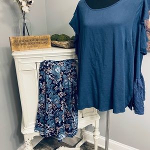 2X Top & Skirt Set
